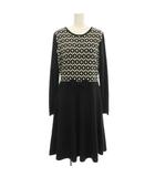 ギャラリービスコンティ GALLERY VISCONTI ニットワンピース 花柄 ロング 長袖 3 黒 ブラック 1428860 /☆G