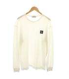 ストーンアイランド STONE ISLAND ロンT Tシャツ カットソー クルーネック 長袖 ロゴ刺繍 XXL 白 ホワイト 黒 ブラック 721522713 /YT