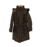 バーバリー ロンドン BURBERRY LONDON フォックスファー ダウンコート ロング ジップアップ フード 46 ブラウン FS178-645-48 /BM