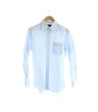 メーカーズシャツ カマクラ MAKER'S SHIRT 鎌倉 シャツ 41/85 水色 白 チェック柄 長袖 胸ポケット /JP