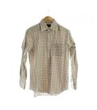 メーカーズシャツ カマクラ MAKER'S SHIRT 鎌倉 シャツ 41/85 黄色 紺 チェック柄 長袖 胸ポケット /JP