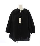 シンゾーン Shinzone 25SS COTTON FRILLED BLOUSE シャツ ブラウス 七分袖 FO 黒 25MMSBL13 /BM