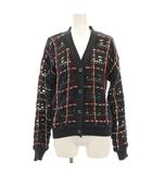 ダブルスタンダードクロージング ダブスタ DOUBLE STANDARD CLOTHING タグ付き チェック柄ニットカーディガン 長袖 F 紺 ネイビー 0209-280-231 /HN