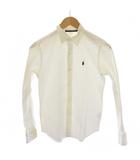 ラルフローレン RALPH LAUREN シャツ 9 白 ホワイト 長袖 無地 ロゴ刺繍 /LP