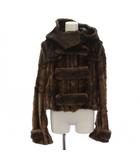 バーバリー ロンドン BURBERRY LONDON フェイクファー ジャケット フード IT 38 茶 /BM