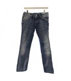 ディーゼル DIESEL デニム ジーンズ 26 青 ブルー ウォッシュ加工 ストレートレッグ ボタンフライ /LP