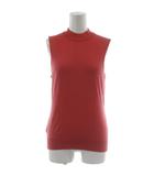 ジョンスメドレー JOHN SMEDLEY ニット カットソー M 赤 レッド ノースリーブ モックネック 無地 /GG