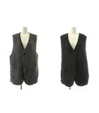 ネストローブ nest Robe 22AW wool boa reversible vest ウールボアリバーシブルベスト ジレ 麻 リネン F グレー 黒 ブラック 01223-1036 /KU