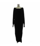 イエナ IENA ニットワンピース 38 黒 ブラック 長袖 ロング丈 21-040-900-2030-3-0 /GG