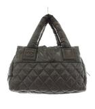 シャネル CHANEL コココクーン ハンドバッグ ミニボストンバッグ キルティング ナイロン グレー /KU ■OH