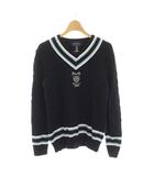 ポロ ラルフローレン POLO RALPH LAUREN セーター ケーブル ニット Vネック 長袖 L 14-16歳 紺 ネイビー /YM