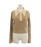 イエナ IENA 25SS 襟付きショートニット リブニット カットソー 長袖 F ベージュ 25080900310010 /☆G