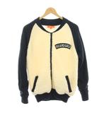 ビームスゴルフ BEAMS GOLF ORANGE LABEL 防風ラグランブルゾン ニットジャケット ウール混 L 白 紺 ネイビー 83-18-0055-646 /HN