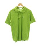 コムデギャルソンシャツ COMME des GARCONS SHIRT × LACOSTE コットン鹿の子アシンメトリーポロシャツ カットソー 半袖 L 黄緑 イエローグリーン FL-T003 /HN