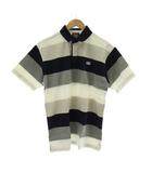 カンタベリー CANTERBURY ポロシャツ M 白 ホワイト グレー 紺 ネイビー ボーダー柄 半袖 /RK