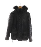 ショット SCHOTT ダウンジャケット 中綿 上着 38 黒 ブラック ファー フード /RR