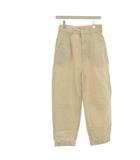 リー LEE デニム ジーンズ M アイボリー プリーツ ワイドシルエット クロップド丈 LB9538 /KG