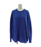 シップス SHIPS ニット セーター L 青 カシミヤ 長袖 無地 ラウンドネック /GG