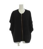 24AW ニットブルゾン ジャケット XL 黒 ジップアップ フレンチスリーブ KRURCA0620 /JP