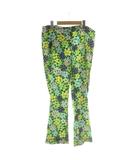 アスペジ ASPESI パンツ シルク 42 黄緑 花柄 フルレングス /RK