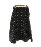 ダブルスタンダードクロージング ダブスタ DOUBLE STANDARD CLOTHING スカート 38 黒 ブラック 唇柄 フレア ロング丈 0202-090-204 /KG