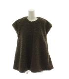 22AW ファブリックデザインバルーンチュニック 茶 ブラウン ボア素材 クルーネック 09WFT244097 /KG