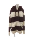 ジェラートピケオム GELATO PIQUE HOMME 23AW ジェラート2ボーダーパーカ ルームウエア パジャマ M ボルドー 白 ホワイト 長袖 フード PMNT235937 /RR