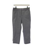 エムズグレイシー M'S GRACY サブリナパンツ カプリパンツ ジップフライ チェック柄 40 ネイビー 白 /BM