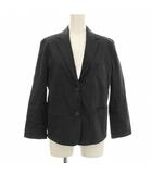 24SS Good Crunch W Shrkn Patch UL リネン混 ストレッチ テーラードジャケット 4 黒 ブラック 01-4104113 /☆G