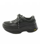 ワイズ Y's ヨウジヤマモト VIBRAM ダッドシューズ スニーカー レザー ローカット 厚底 4 黒 ブラック /KU