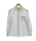 メーカーズシャツ カマクラ MAKER'S SHIRT 鎌倉 ストライプ ワイシャツ 長袖 ボタンダウン シャツ M 水色 ライトブルー WN1001 /☆G
