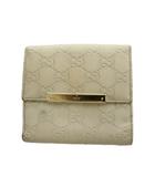 グッチ GUCCI グッチシマ 二つ折り財布 小銭入れ レザー 白 ホワイト /AN14 ■OH