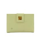 セリーヌ CELINE 財布 二つ折り 小銭入れ ゴールド金具 レザー 黄緑 /AN47 ■OH
