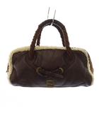 フェンディ FENDI ムートン ハンドバッグ ズッカ柄 茶 /AN ■OH