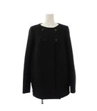 クロエ CHLOE ノーカラーコート ミドル丈 T 36 黒 7AMA09-7A070 /BM