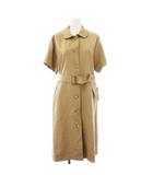 ボーダーズアットバルコニー BORDERS at BALCONY 26SS SHORTSLEEVES COAT ステンカラーコート ロング 半袖 ベルト付き ウール 36 ベージュ BD2611-3M-10 /BM