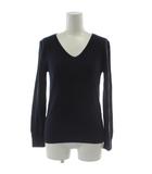 メーカーズシャツ カマクラ MAKER'S SHIRT 鎌倉 ニット カットソー S 紺 長袖 無地 Vネック DLH803-01 /GG