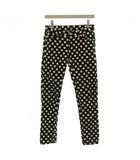 ケイトスペード KATE SPADE ブルームストリート BROOMESTREET パンツ 黒 ブラック 白 ホワイト りんご柄 スキニー フルレングス /LP