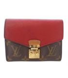 ルイヴィトン LOUIS VUITTON ポルトフォイユ パラス コンパクト モノグラム 三つ折り財布 赤 レッド 茶 ブラウン M67478 /TK ■OH