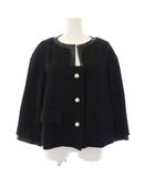 シャネル CHANEL ノーカラージャケット ツイード パールボタン ココマーク 36 黒 P46048V33649 /KH