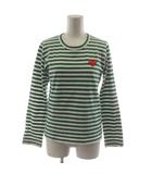 プレイコムデギャルソン PLAY COMME des GARCONS AD2018/7 Tシャツ カットソー 長袖 ボーダー柄 M 緑 グリーン 白 ホワイト AZ-T163 /AN31
