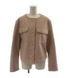 ザラ ZARA ノーカラージャケット EUR M ピンク 長袖 金ボタン /GG