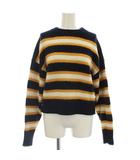 マカフィー MACPHEE トゥモローランド 23AW カシミヤ混 ボーダー ニット アルパカ混 セーター 長袖 S ネイビー オレンジ 12-02-34-02404 /☆G
