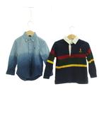 ポロ ラルフローレン POLO RALPH LAUREN 子ども服(男の子用) 3/3T 2/2T 青系 マルチカラー 長袖 グラデーション ボーダー柄 /JP