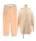 ジェラートピケオム GELATO PIQUE HOMME 8LOOM 22AW ロゴ裏毛ビッグパーカー ロングパンツ 長袖 ハーフジップ ルームウェア セットアップ L ピンク PMCT225218 PMCP225219 /KU