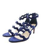プラダ PRADA サンダル ヒール スエード 36.5 青 ブルー /AN69
