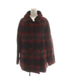 マックスマーラステュディオ Max Mara Studio コート ミドル丈 チェック柄 アルパカ混 アウター 42 赤 レッド 黒 ブラック 60860723000 /AN65