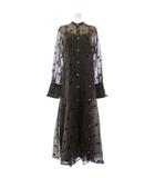26SS DOT FLOWER VEIL DRESS シャツワンピース バンドカラー 長袖 ロング M 茶 ブラウン 0126105670750 /TK