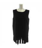 マックスマーラ MAX MARA タンクトップ カットソー S 黒 ノースリーブ 異素材切り替え A6.MMF.TOP.01B /GG