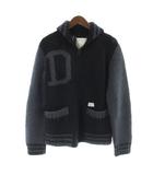 ダブルタップス WTAPS ニットジャケット セーター 上着 ウール 2 黒 ブラック グレー 長袖 ショールカラー 文字編み込み 112MADT-KNM09 /AP